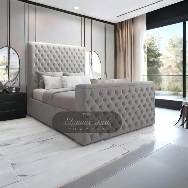 York Upholstered Designer TV Bed