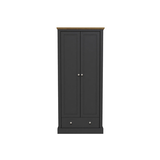 DEVON 2 DOOR WARDROBE CHARCOAL