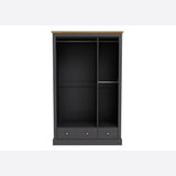 DEVON 3 DOOR 2 DRAWER WARDROBE CHARCOAL