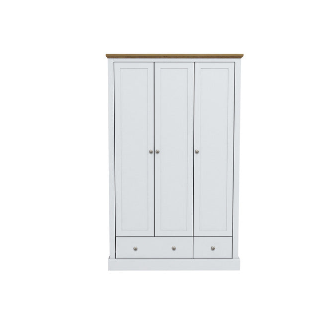 DEVON 3 DOOR 2 DRAWER WARDROBE WHITE