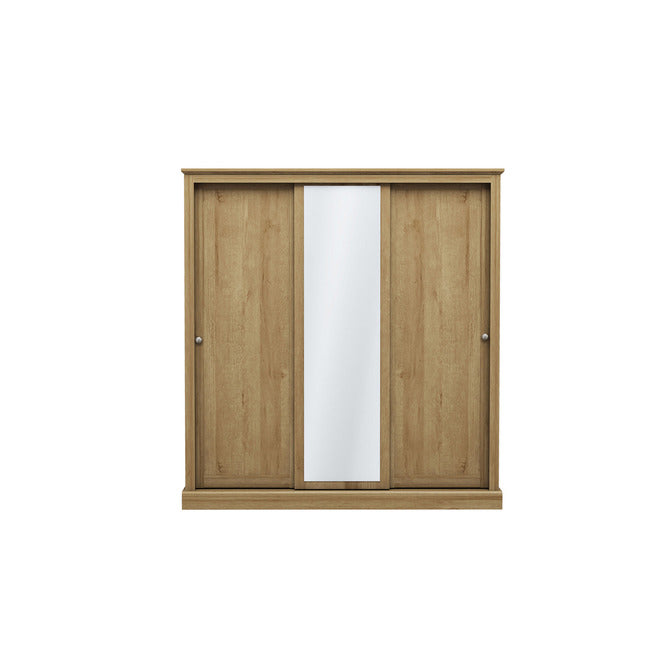 DEVON 3 DOOR SLIDING WARDROBE OAK