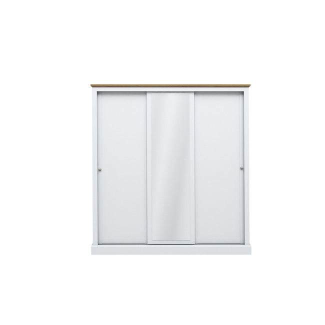 DEVON 3 DOOR SLIDING WARDROBE WHITE