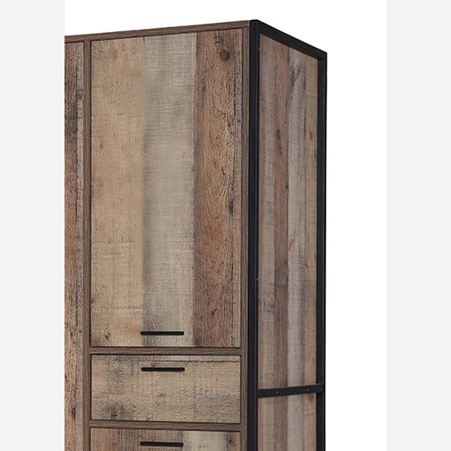 HOXTON 4 DOOR WARDROBE DISTRESSED OAK EFFECT