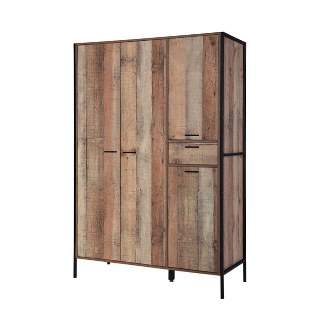 HOXTON 4 DOOR WARDROBE DISTRESSED OAK EFFECT