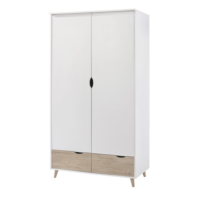 STOCKHOLM 2 DOOR WARDROBE WHITE-OAK