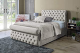 Upholstered Swan Sleigh Bed